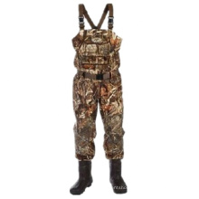 Waterproof Camo Breathable Chest Wader with Rubber Boots for Hunting